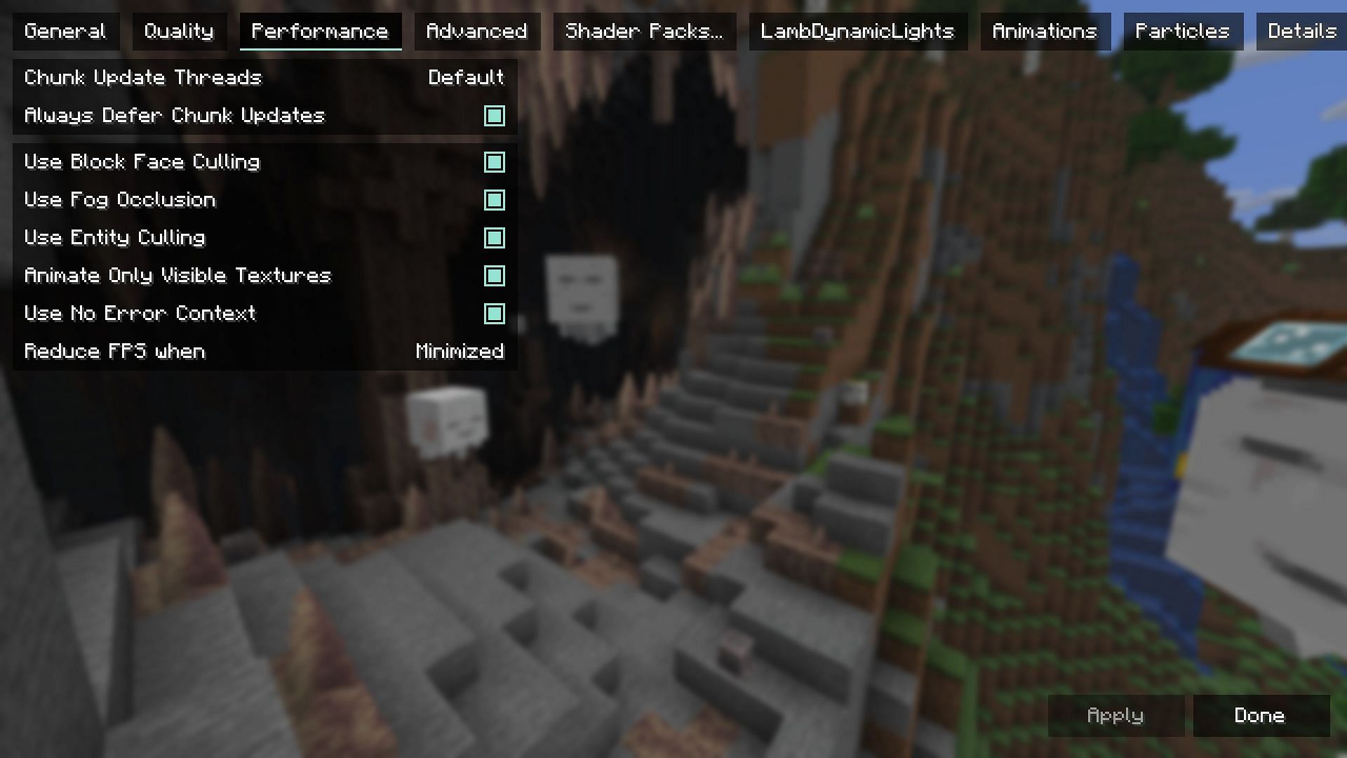 Sodium is a highly useful mod that optimizes chunk rendering (Image via Sportskeeda Gaming || Mojang Studios)